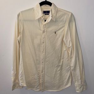 Ralph Lauren Custom Fit White and Yellow Oxford Shirt